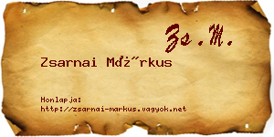 Zsarnai Márkus névjegykártya